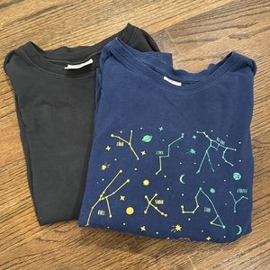 Bundles- 2 Hanna Anderson long sleeves shirts: navy constellation design/ black